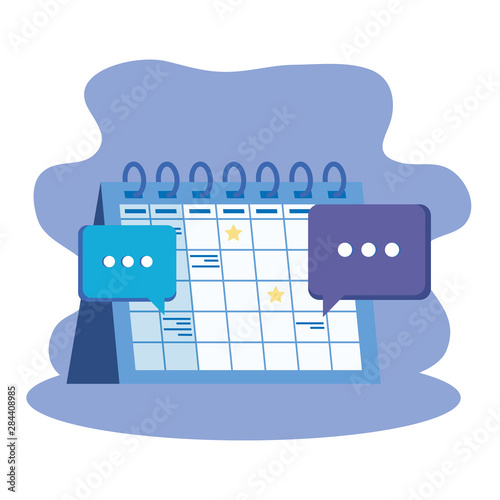 calendar reminder date with speech bubbles