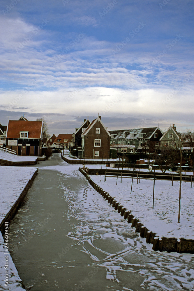 The Netherlands. Zaanse Schans in winter.