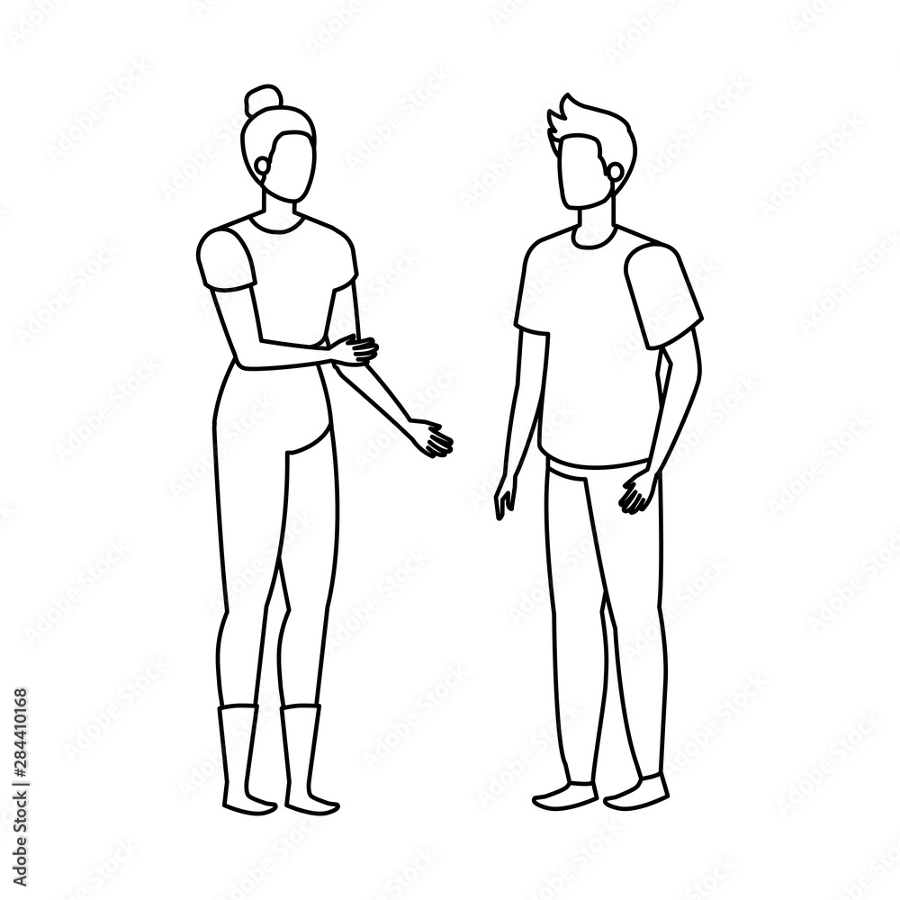 young lovers couple avatars characters young lovers couple avatars characters
