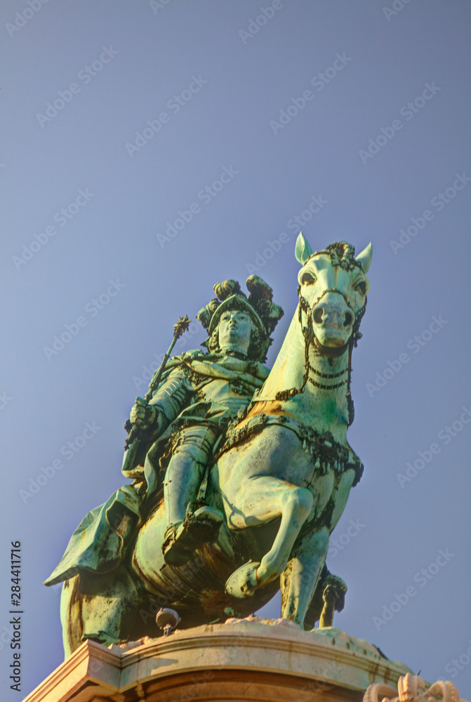 Portugal, Lisbon, Dom Jose I Equestrian statue, Square surrounded by Government Buildings, Commerce Square