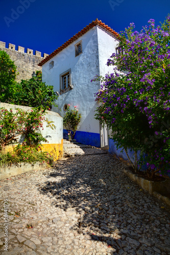 Portugal, Obidos, Colorful building