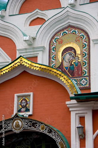 Russia, Moscow, Red Square. Our Lady of Kazan Cathedral. The only church on Red Square where services are conducted on a regular basis. 
