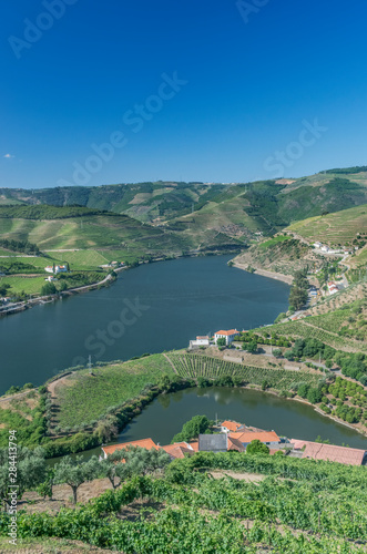 Portugal, Douro Valley, Douro River and Hillside Vineyards