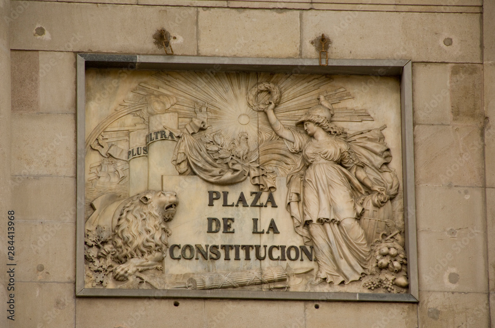 Spain, Catalonia, Barcelona. Plaza de la Constitucion.