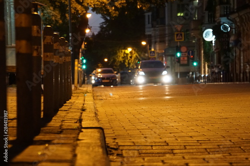 street in city at night