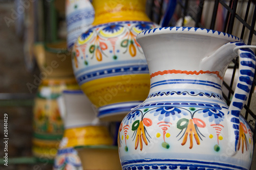 Spain, Castilla-La Mancha,Toledo. Typical Spanish pottery.