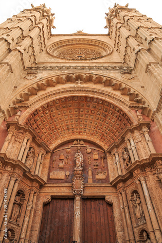 Spain, Balearic Islands, Mallorca, Palma de Mallorca. La Seu, Gothic Cathedral.