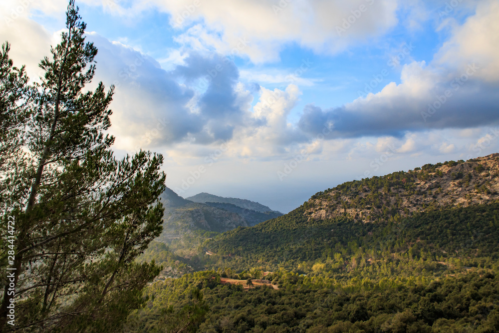 Spain, Balearic Islands, Mallorca, The Serra de Tramuntana mountains awarded World Heritage Status by UNESCO as an area of great physical and cultural significance.