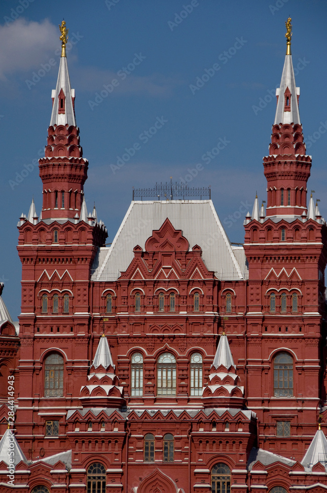 Russia, Moscow, Red Square (aka Market Square). Red brick building that houses the State Historic Museum.