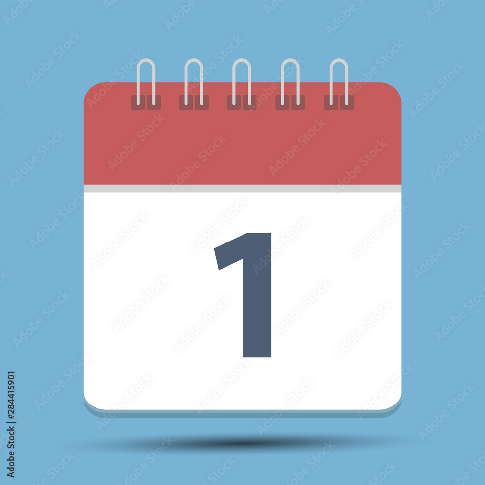 Date 1 simple calendar - Flat calendar icon Date 1 simple calendar - Flat calendar icon