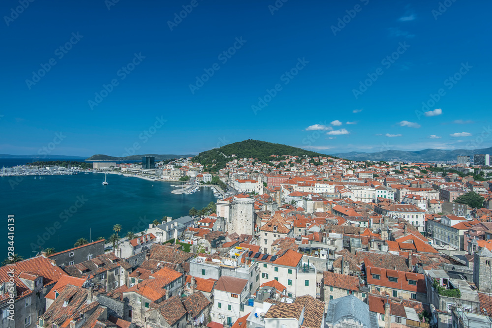 Croatia, Split, Split Old Town Viewed from the Cathedral Tower