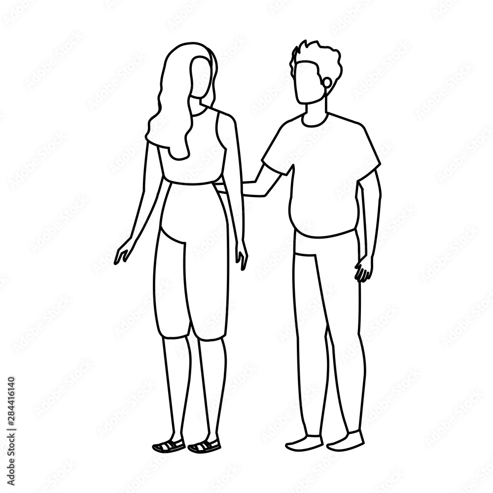 young lovers couple avatars characters young lovers couple avatars characters