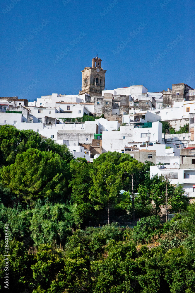Spain, Andalusia, Cadiz Province, Arcos De la Fontera. A view of Arcos De la Fontera, a town in the province of Cadiz in southern Spain.