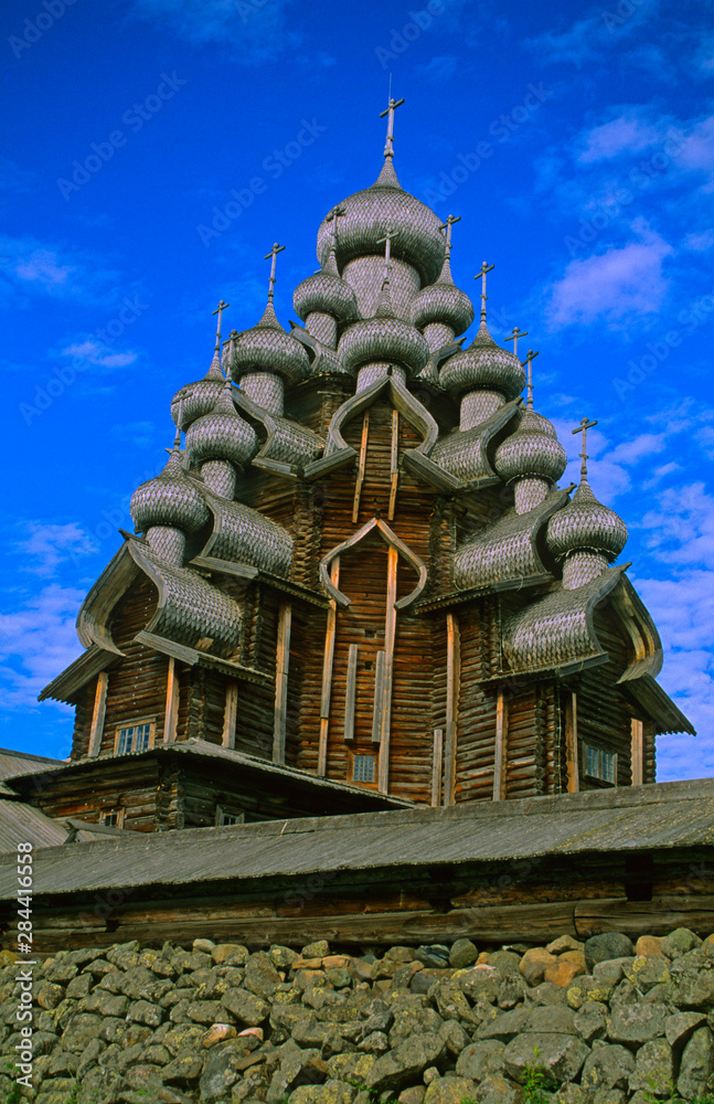 Russia, Kizhi Island. Church of Transfiguration. Russia, Kizhi Island. Church of Transfiguration.
