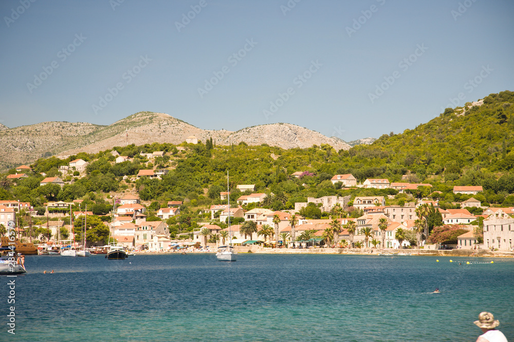 CROATIA, Lopud Island. Boat tour of Elaphite Islands from Dubrovnik. 