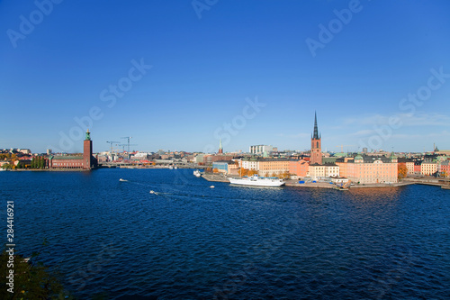 Stockholm, Sweden - View from the water of a waterfront cityscape. © Inti St. Clair/Danita Delimont