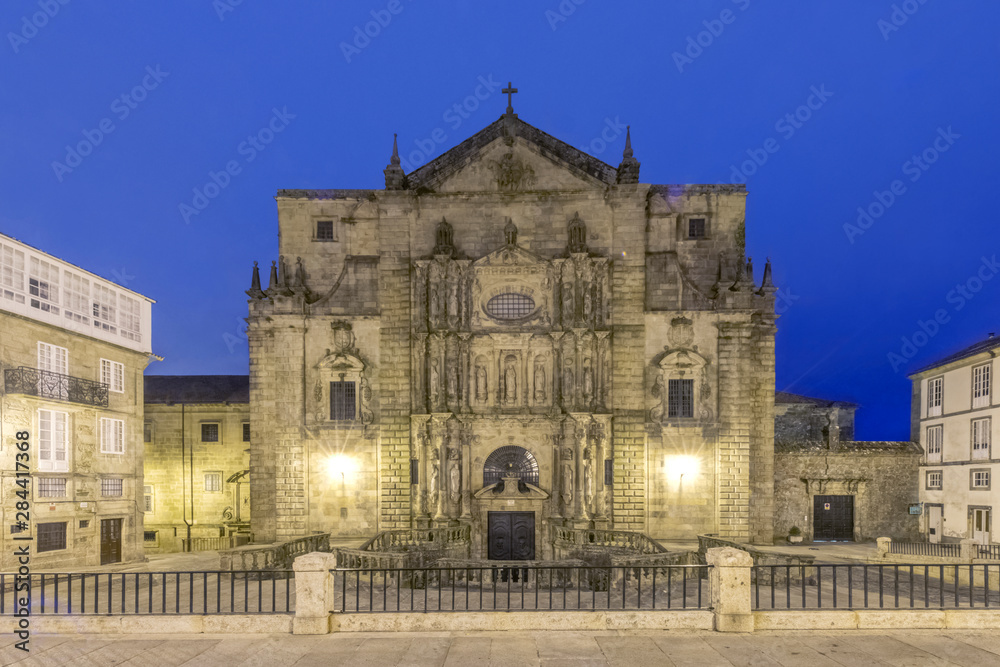 Spain, Santiago de Compostela, Monastery of San Martino Pinario Church at Dawn