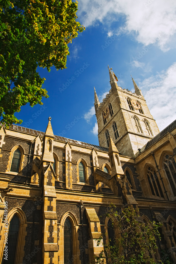Great Britain, London. View of the Southwark Cathedral. 