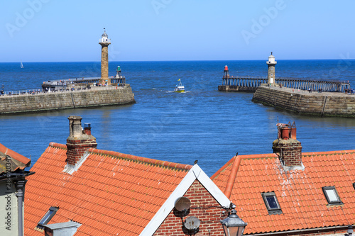 England, North Yorkshire, Whitby. Seaside town, port, civil parish in the Borough of Scarborough. Whitby has an established maritime, mineral and tourist economy. photo