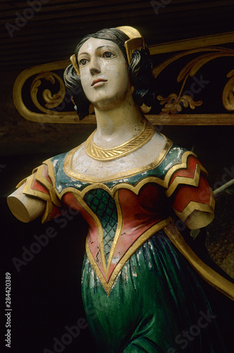 United Kingdom, Isles of Scilly, figureheads from wrecked ships.