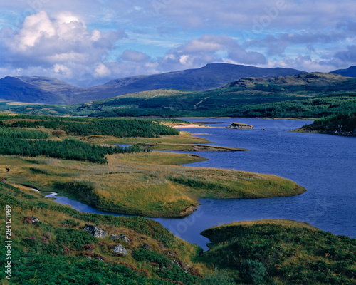 Scotland, Highland, Wester Ross, Loch Garry. An overview of Loch Garry in the Highland of Scotland.