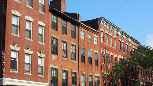 Boston  USA  Altbau Fassaden in Beacon Hill