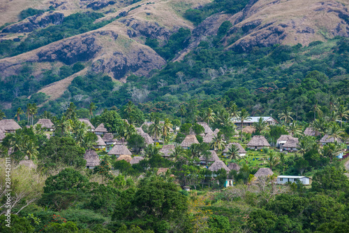 Traditional village of Navala in the Ba Highlands of Viti Levu, Fiji, South Pacific photo