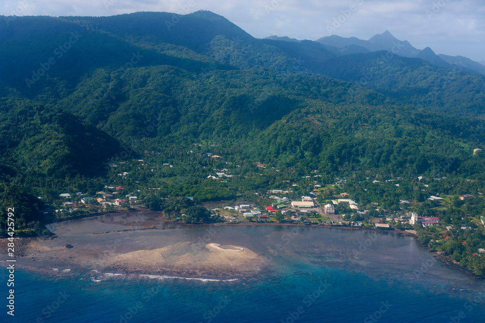 Fototapeta premium Aerial of the island of Upolu, Samoa, South Pacific