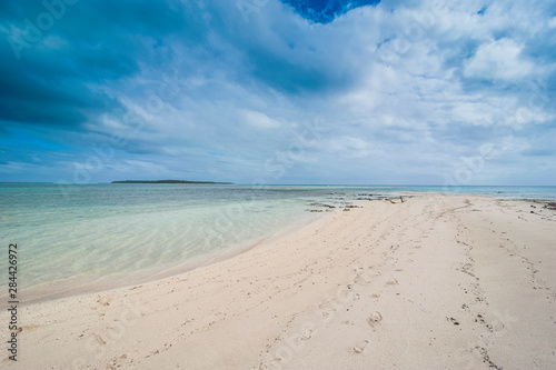 White sand beach on Ha apai  Tonga  South Pacific