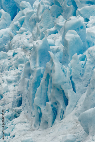 Perito Moreno Glacier, Los Glaciares National Park, Argentina. Fed by the Southern Patagonian Ice Field and is the worlds third largest reserve of fresh water. Named after explorer Francisco Moreno. © Adam Jones/Danita Delimont