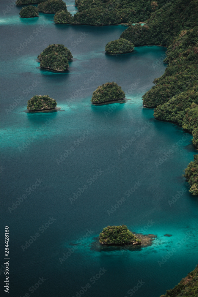Micronesia, Palau, Aerial View of Rock Islands and World Heritage Site