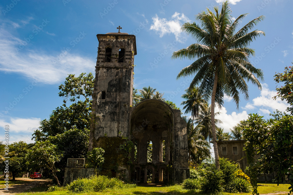 Old ruins of a church, Pohnpei, Micronesia, Central Pacific Old ruins of a church, Pohnpei, Micronesia, Central Pacific