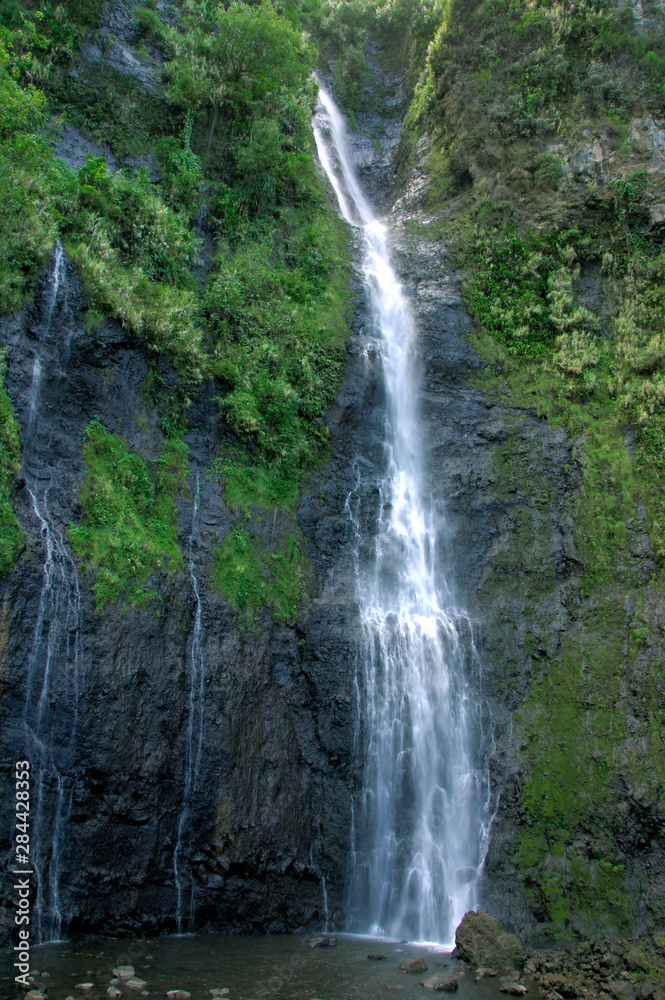 South Pacific, French Polynesia,Tahiti. The 3 Waterfalls Park (aka Les 3 Cascades) South Pacific, French Polynesia,Tahiti. The 3 Waterfalls Park (aka Les 3 Cascades)