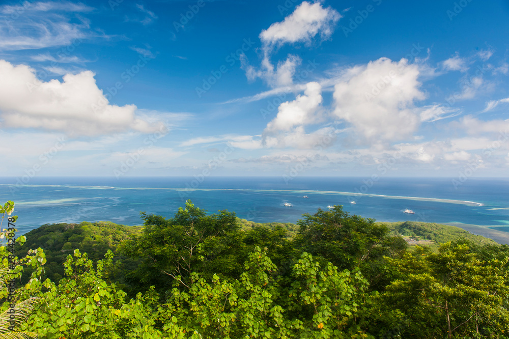 Overlook over the island of Pohnpei, Micronesia, Central Pacific
