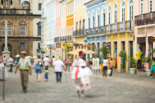 Fototapeta Naklejka Na Ścianę i Meble -  Terreiro de Jesus Square, Pelourinho area of Salvador da Bahia, considered by UNESCO to be the most important grouping of 17th & 18th Century Colonial Architecture in the Americas, Brazil 