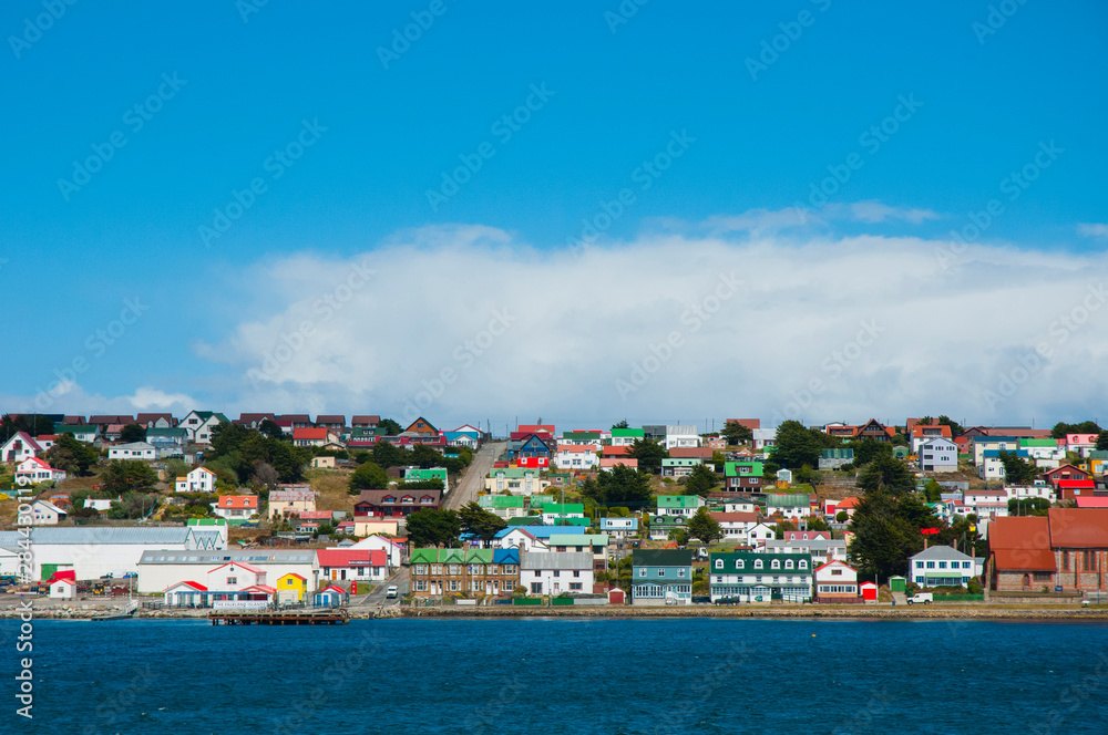 Falkland Islands. Stanley. View from the water.