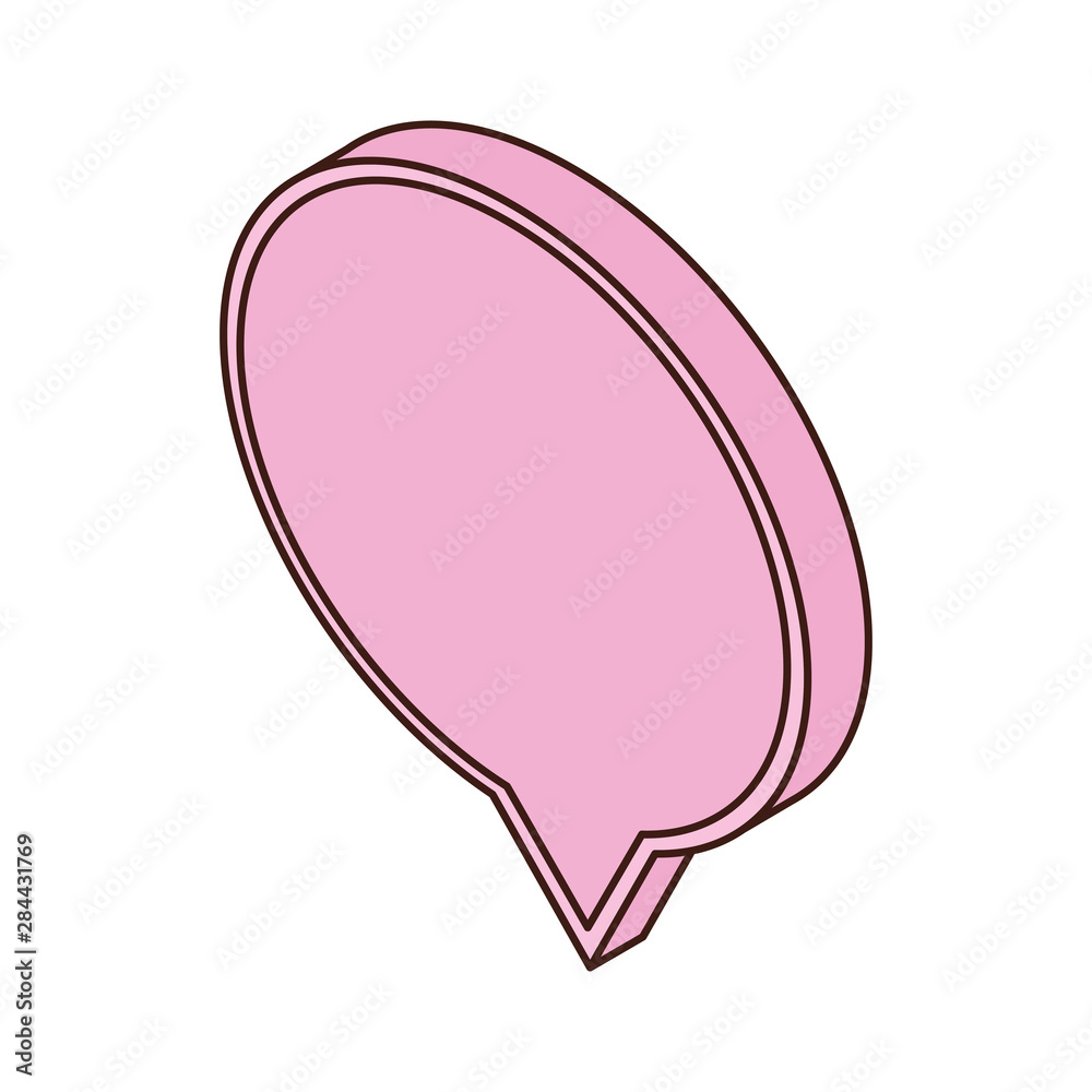 speech bubble in 3d on white background speech bubble in 3d on white background