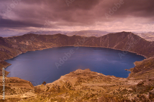 Quilatoa Crater Lake. Andes Ecuador. South America