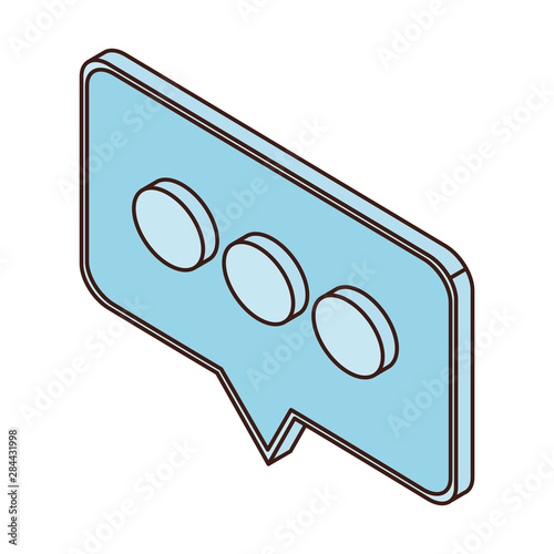 speech bubble of online chatting on white background