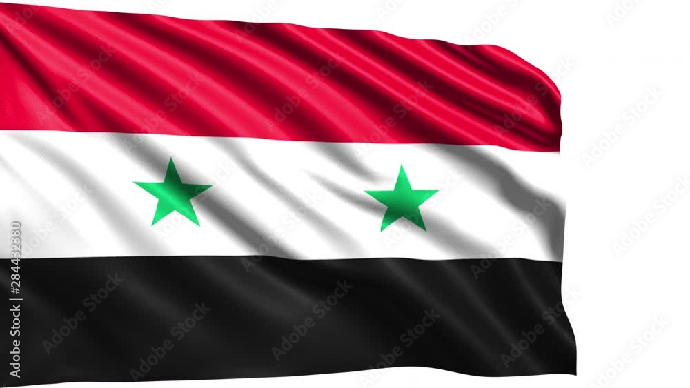 flag of Syria with fabric structure in the wind (alpha channel, loopable) flag of Syria with fabric structure in the wind (alpha channel, loopable)
