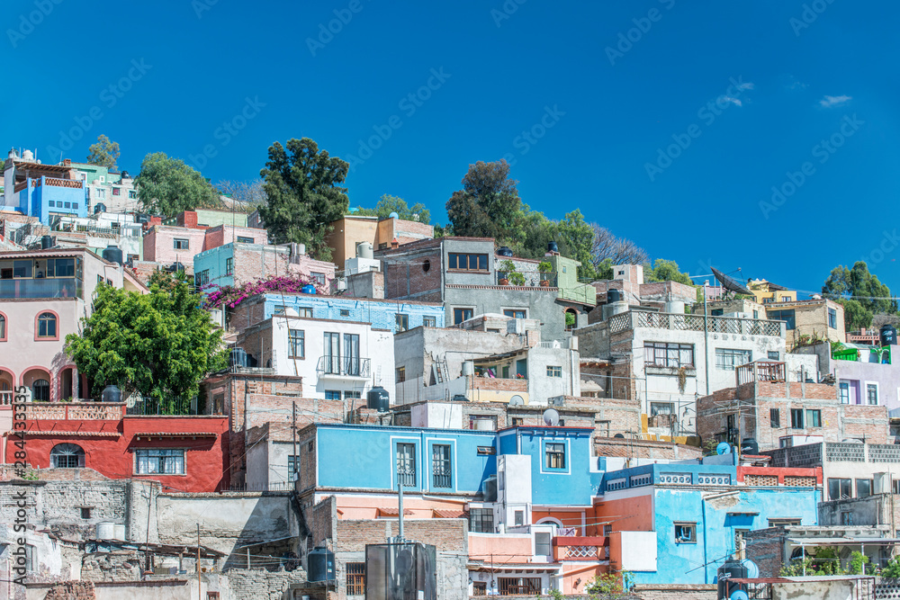 Mexico, Guanajuato, Hillside Houses