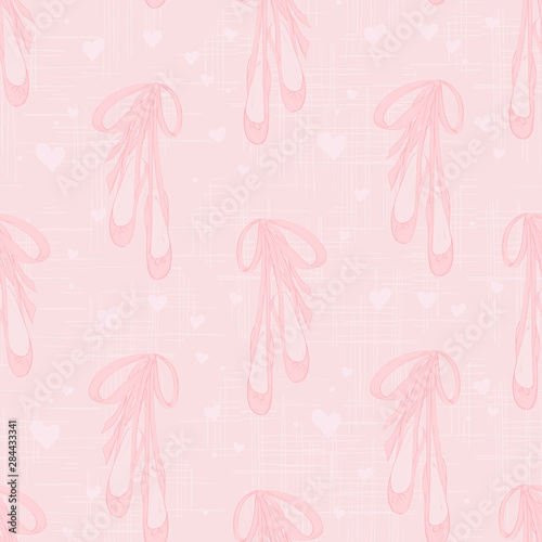 pointe shoes for ballerina seamless pattern
