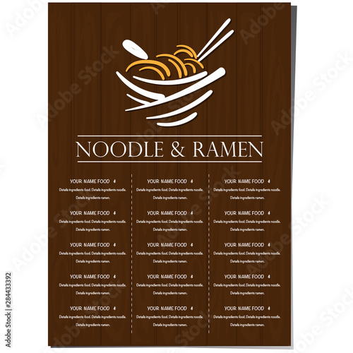 menu ramen noodle japanese food template design 