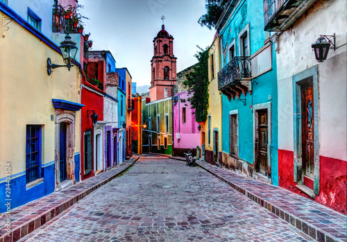 Mexico, Guanajuato, Colorful Back Alley photo