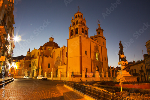 Mexico, Guanajuato, Basilica Colegiata de Nuestra with it's colorful Yellow photo