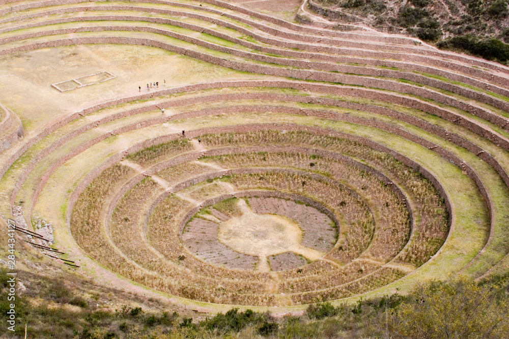 South America - Peru. Amphitheater-like terraces of Moray in the Sacred Valley of the Incas. Thought to have been an Inca crop-laboratory. South America - Peru. Amphitheater-like terraces of Moray in the Sacred Valley of the Incas. Thought to have been an Inca crop-laboratory.