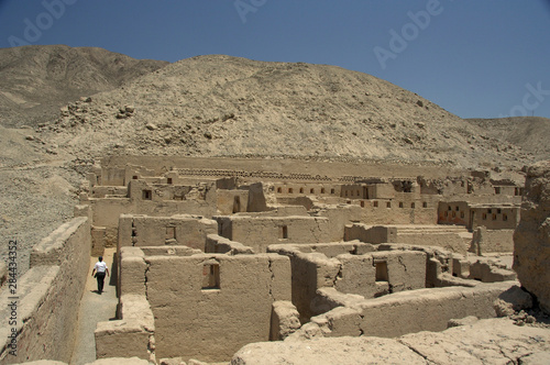 Peru, Pisco. Pre-Inca ruins at Tambo Colorado (aka Puka Tampu in Quechua), circa late 15th century