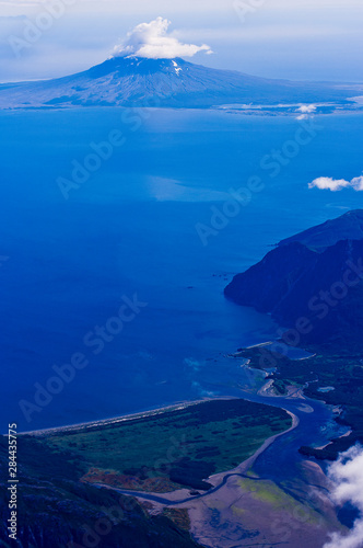 Augustine Volcano in Cook Inlet. North America, United States, US, Northwest, Pacific Northwest, West, Alaska, frontier, last frontier, 49th state,. photo