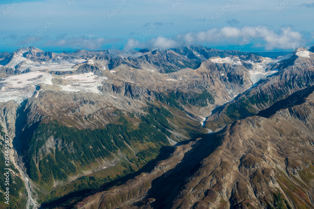 Aerial of Lake Clark National Park and Preserve, Alaska, USA.