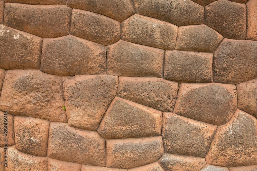 Fototapeta premium Peru, Chinchero, wall of Inca stones.